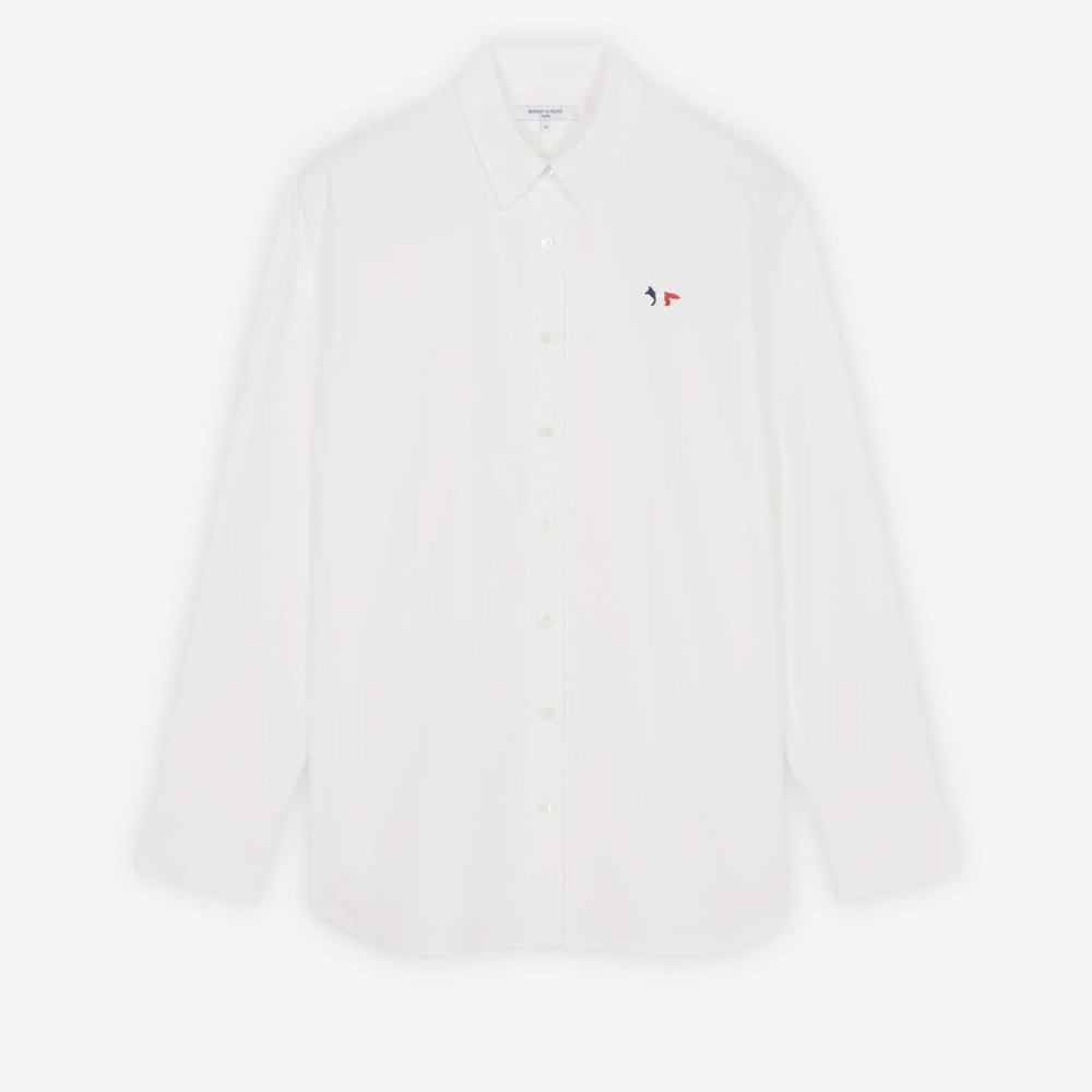 Maison Kitsuné , White Fox Patch Classic Shirt - size 34 (used 2 times only)